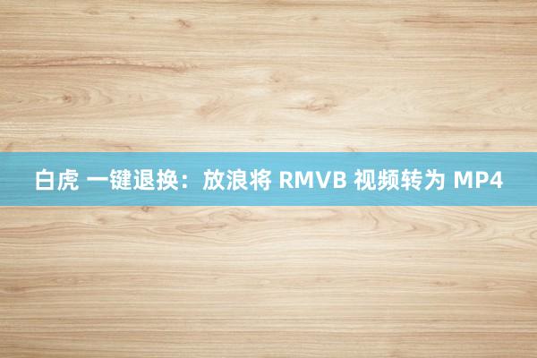 白虎 一键退换：放浪将 RMVB 视频转为 MP4