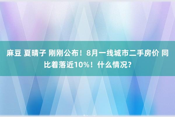 麻豆 夏晴子 刚刚公布！8月一线城市二手房价 同比着落近10%！什么情况？