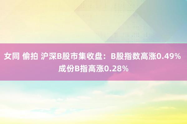 女同 偷拍 沪深B股市集收盘：B股指数高涨0.49% 成份B指高涨0.28%