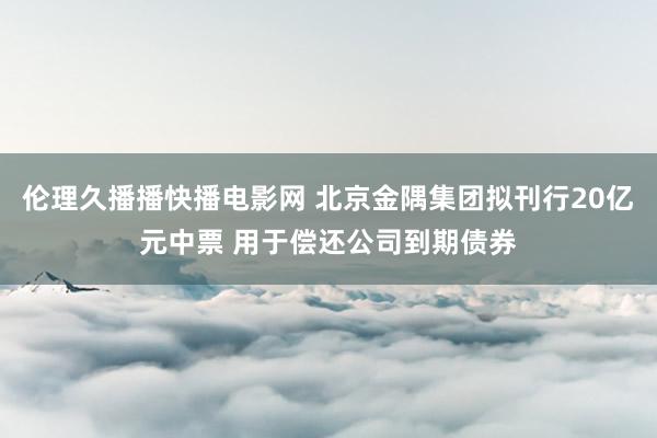 伦理久播播快播电影网 北京金隅集团拟刊行20亿元中票 用于偿还公司到期债券