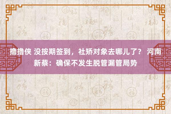 撸撸侠 没按期签到，社矫对象去哪儿了？ 河南新蔡：确保不发生脱管漏管局势