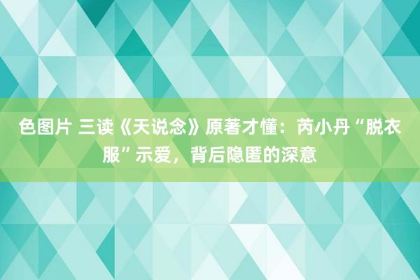 色图片 三读《天说念》原著才懂：芮小丹“脱衣服”示爱，背后隐匿的深意