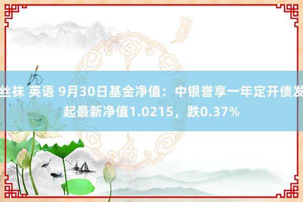 丝袜 英语 9月30日基金净值：中银誉享一年定开债发起最新净值1.0215，跌0.37%