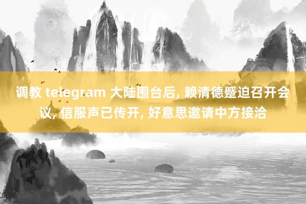 调教 telegram 大陆围台后， 赖清德蹙迫召开会议， 信服声已传开， 好意思邀请中方接洽