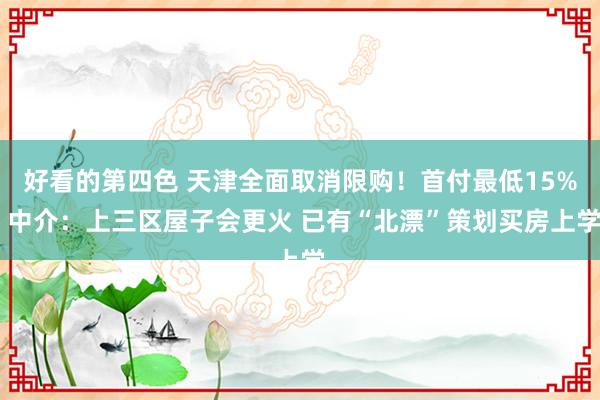 好看的第四色 天津全面取消限购！首付最低15% 中介：上三区屋子会更火 已有“北漂”策划买房上学