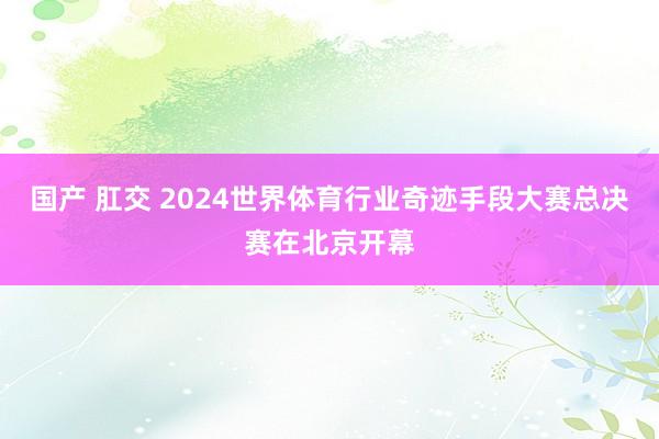 国产 肛交 2024世界体育行业奇迹手段大赛总决赛在北京开幕