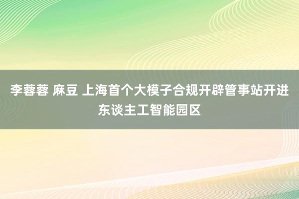 李蓉蓉 麻豆 上海首个大模子合规开辟管事站开进东谈主工智能园区