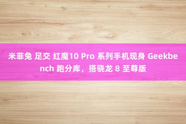 米菲兔 足交 红魔10 Pro 系列手机现身 Geekbench 跑分库，搭骁龙 8 至尊版