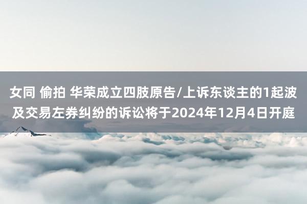 女同 偷拍 华荣成立四肢原告/上诉东谈主的1起波及交易左券纠纷的诉讼将于2024年12月4日开庭