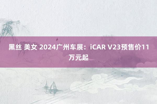 黑丝 美女 2024广州车展：iCAR V23预售价11万元起