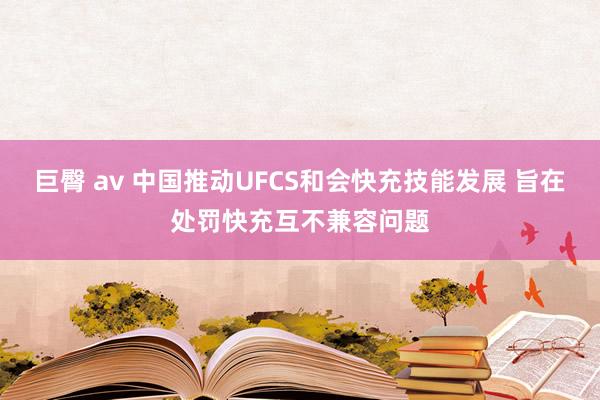 巨臀 av 中国推动UFCS和会快充技能发展 旨在处罚快充互不兼容问题