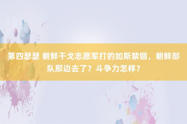 第四瑟瑟 朝鲜干戈志愿军打的如斯禁锢，朝鲜部队那边去了？斗争力怎样？