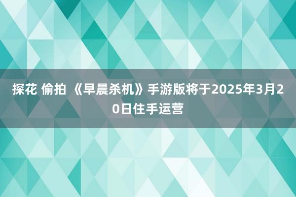 探花 偷拍 《早晨杀机》手游版将于2025年3月20日住手运营