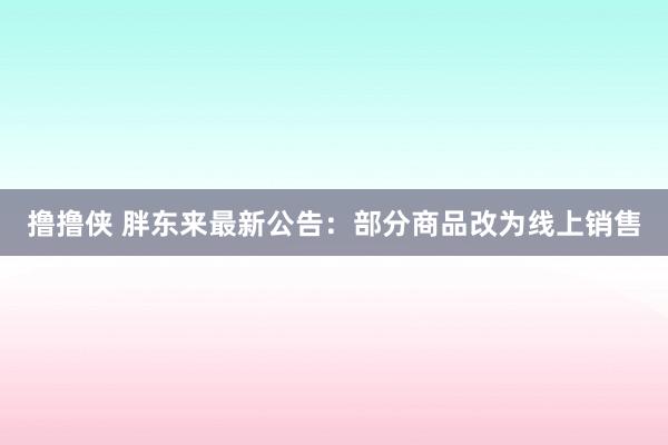 撸撸侠 胖东来最新公告：部分商品改为线上销售