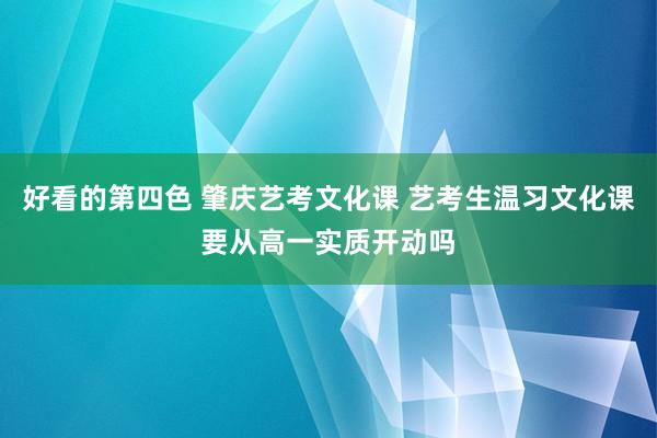 好看的第四色 肇庆艺考文化课 艺考生温习文化课要从高一实质开动吗