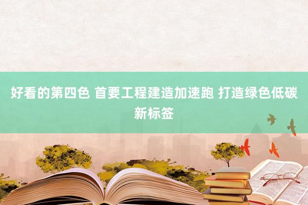 好看的第四色 首要工程建造加速跑 打造绿色低碳新标签