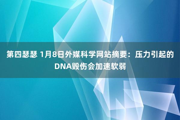 第四瑟瑟 1月8日外媒科学网站摘要：压力引起的DNA毁伤会加速软弱