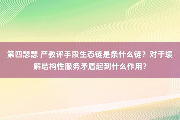 第四瑟瑟 产教评手段生态链是条什么链？对于缓解结构性服务矛盾起到什么作用？